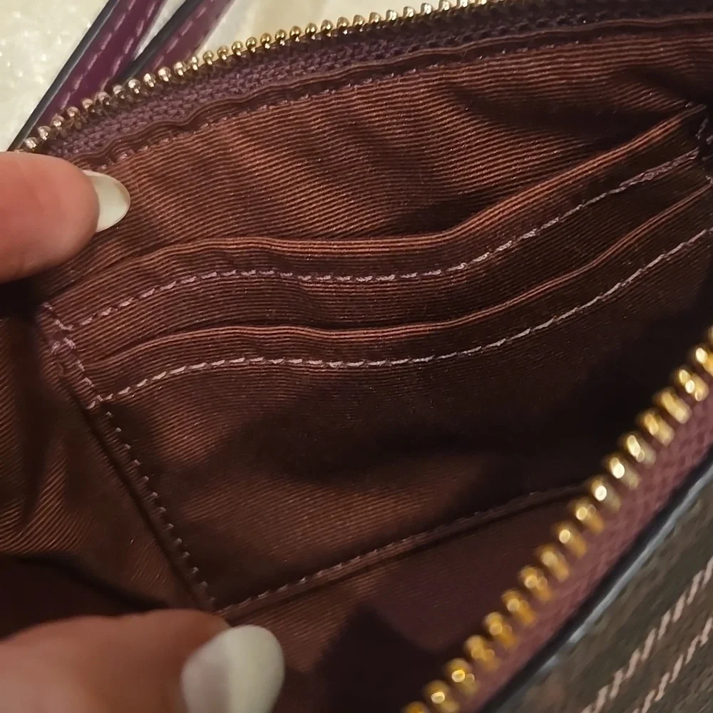 Coach Plaid Signature Zipper Wristlet/Wallet - Picture 9 of 11